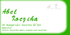 abel kocziha business card